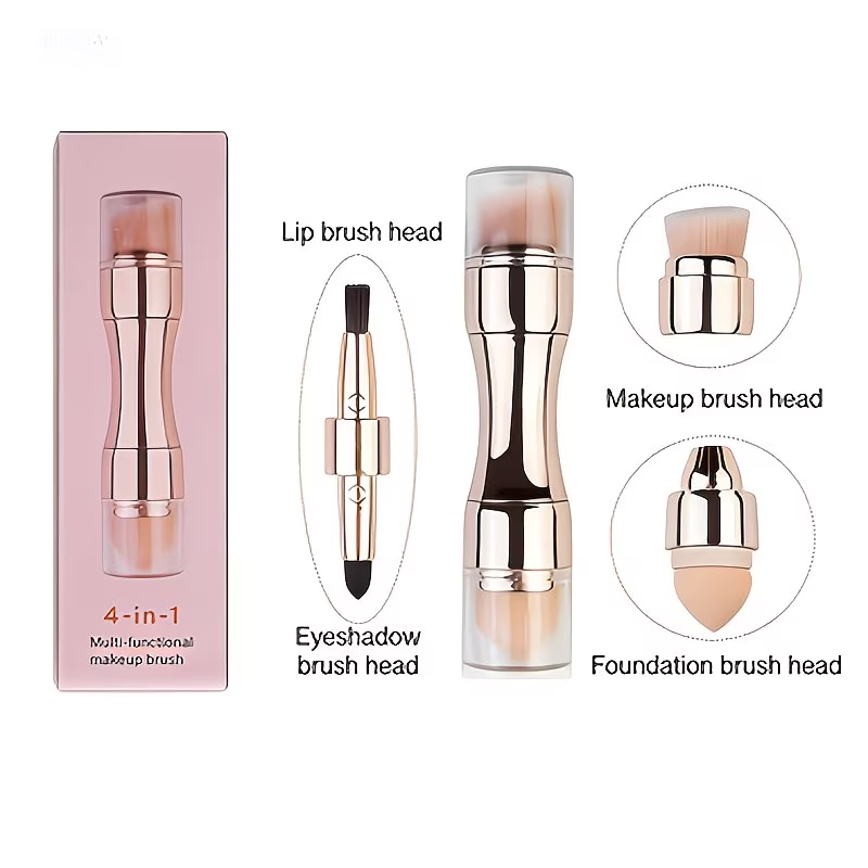 4-in-1 double-sided multifunctional makeup brush with 4 brush heads
