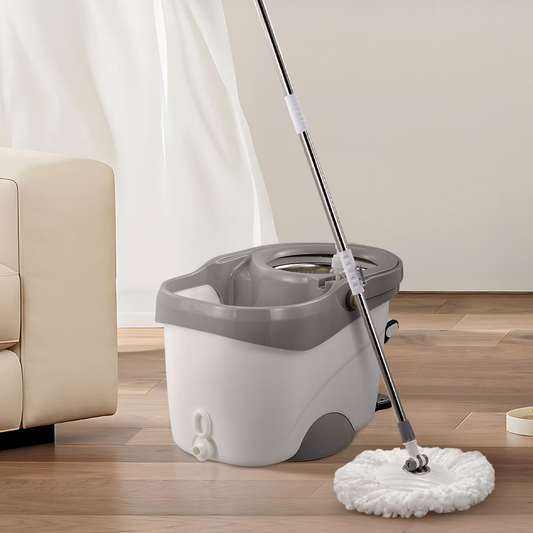 Foot-operated rotating mop and bucket set, 360° rotating floor cleaning system
