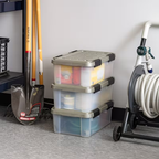 Four heavy-duty, BPA-free storage boxes with sealing lids and secure latches.