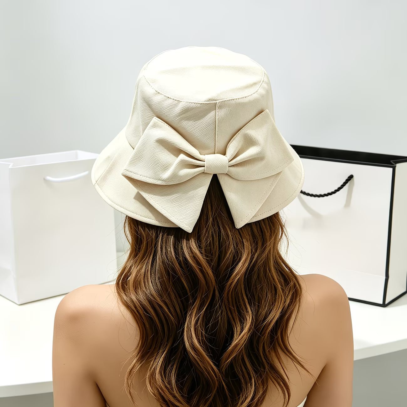 Women's Bow-Adorned Bucket Hat / Sun Hat