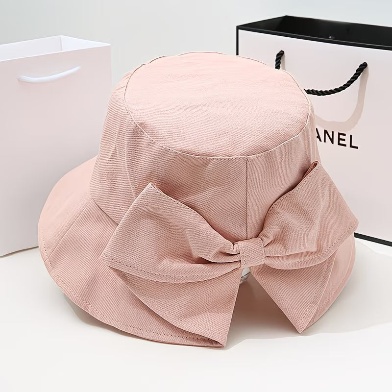 Women's Bow-Adorned Bucket Hat / Sun Hat