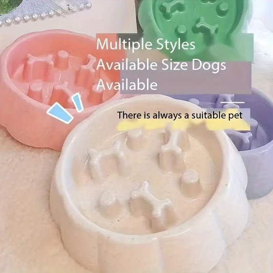 Slow-feeding bowl for small to medium-sized dogs - anti-swallowing dog bowl