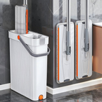 2-in-1 Hands-Free Flat Mop and Bucket Set - Wet and Dry Separation