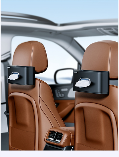 1 Faux Leather Car Seat Back Tissue Box - Smooth Dispensing, Universal Type