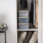 Four heavy-duty, BPA-free storage boxes with sealing lids and secure latches.