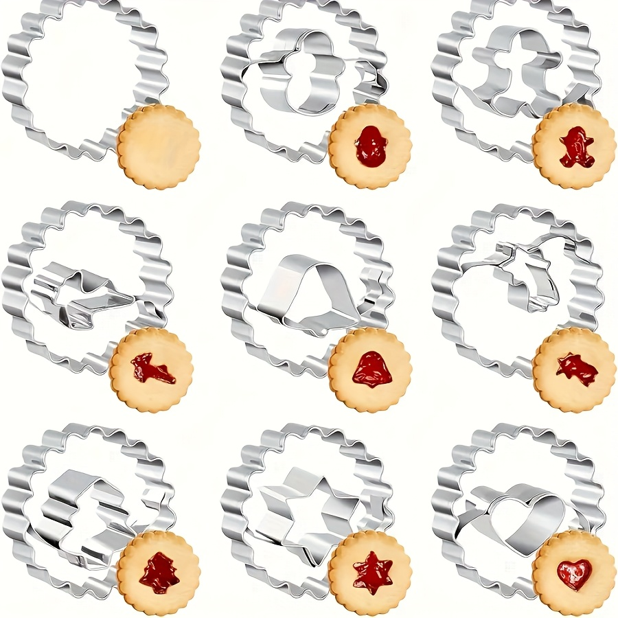 9-piece stainless steel Christmas flower cookie cutter set