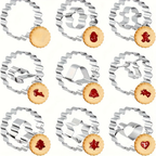 9-piece stainless steel Christmas flower cookie cutter set