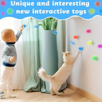 12-pack of interactive cat toy balls with suction cups, wall-climbing, made of rubber.