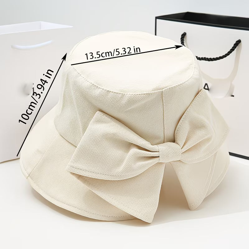 Women's Bow-Adorned Bucket Hat / Sun Hat