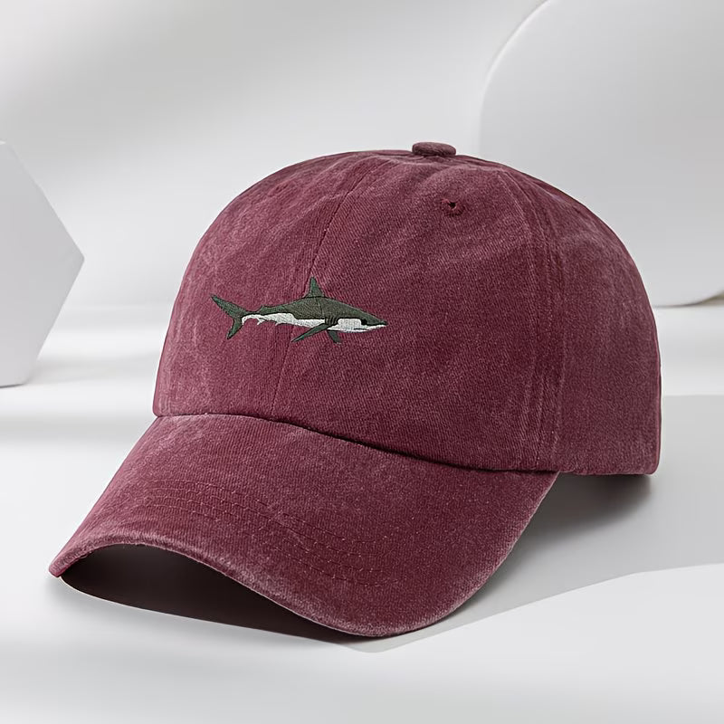 High-quality shark embroidered baseball cap
