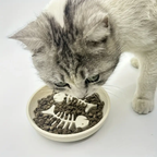 Cat food and water bowls; slow-feeding cat bowls - anti-choking, slow-chewing design.