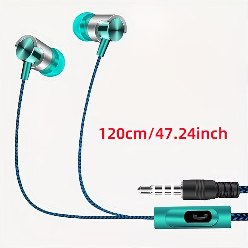 3.5mm wired in ear headphones with in ear noise reduction ergonomic design HiFi stereo sports music headphones