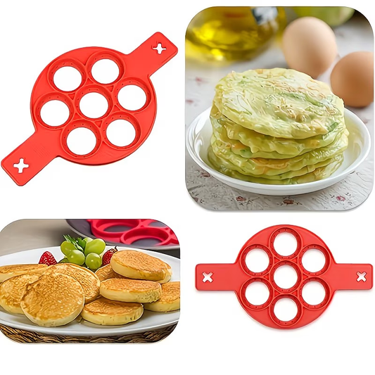 1 silicone non stick pancake and egg maker -4 cups of circular cooking tools