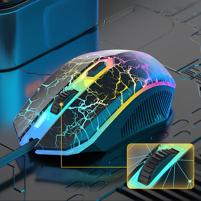 Ergonomic design, black with multi-color lighting, suitable for esports and business use