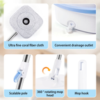 Washable and dry mop bucket set, 360° rotating flat mop.