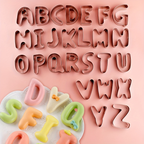 Large 26-piece set, stainless steel cookie cutters with English letters