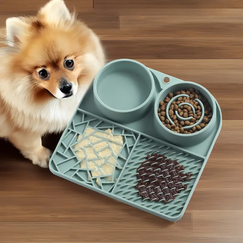 1 silicone slow-feeder for pet cats, multi-functional cat feeding mat