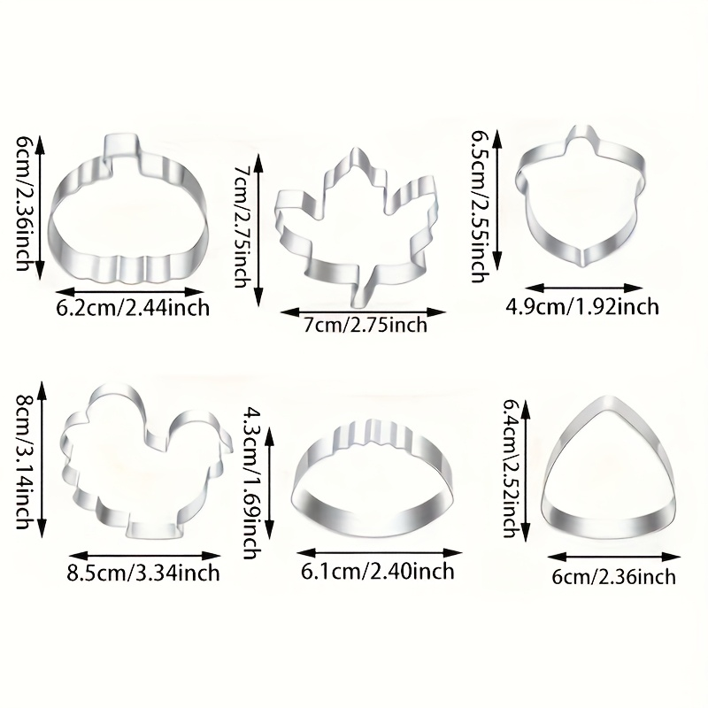 6-piece Thanksgiving Stainless Steel Cookie Mold Cake Baking DIY Tool Set