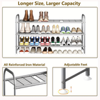 Shoe Rack with 3 Layers of Storage Suitable for Wardrobe Entrance Metallic Gray