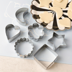 6-piece geometric cookie cutter set, stainless steel pastry molds