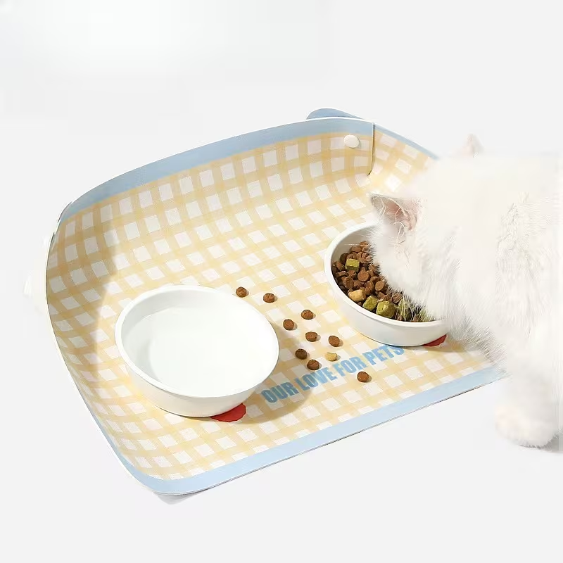 Pet Feeding Mat | Non-Slip Cat and Dog Bowl Mat, Size Adjustable