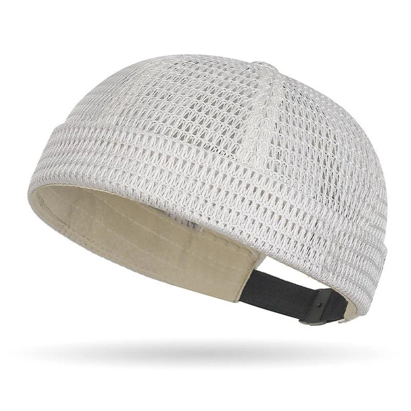 Men's Breathable Brimless Docker Hat – Lightweight Mesh Skull Cap for Summer Outdoor Wear