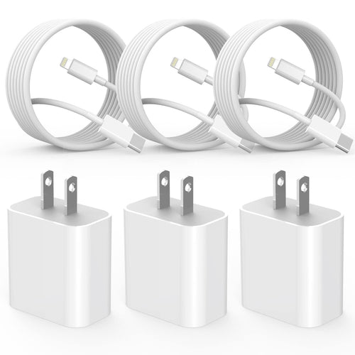 Quick charger for iPhone, iPhone charging cable, 3-pack iPhone charger for fast charging