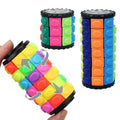 3 colorful cylindrical sliding Rubik's Cube toys