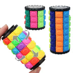 3 colorful cylindrical sliding Rubik's Cube toys