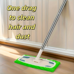 Flat mop with handle, comes with 4 or 6 washable microfiber mop cloths.