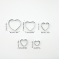 5-piece heart-shaped cookie cutter set, stainless steel pastry mold set