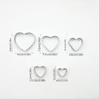 5-piece heart-shaped cookie cutter set, stainless steel pastry mold set