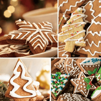 4-piece set of plastic Christmas cookie cutters, creative pressing cookie molds