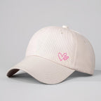 Printed Sequin Double-Heart Baseball Cap