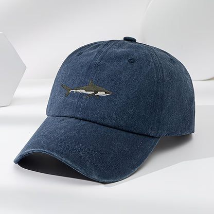 High-quality shark embroidered baseball cap