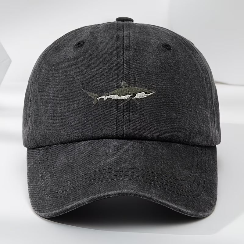 High-quality shark embroidered baseball cap