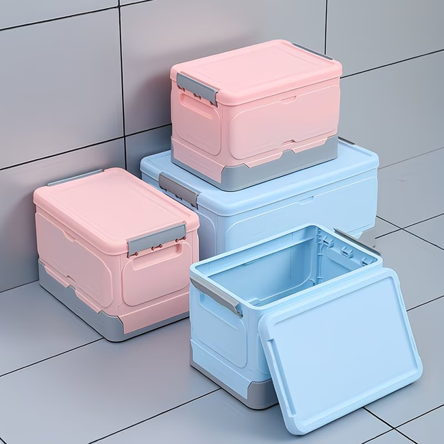 Foldable Storage Box, Book Organizer, Plastic Storage Container, Collapsible Storage Box