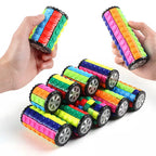 3 colorful cylindrical sliding Rubik's Cube toys