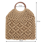Handmade cotton rope net pocket beach bag