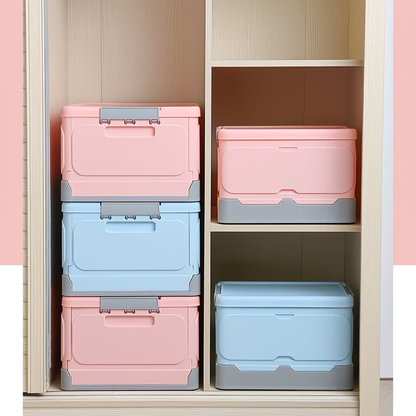 Foldable Storage Box, Book Organizer, Plastic Storage Container, Collapsible Storage Box