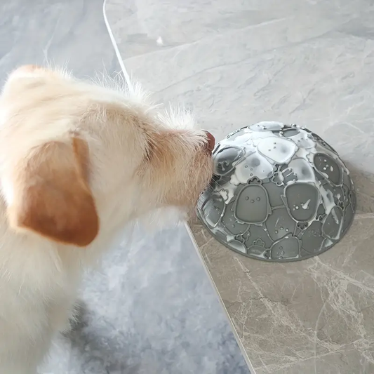 One multi-functional silicone dog feeder, lickable mat, slow-feed bowl.