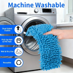 360° mop, adjustable length, comes with 2 microfiber cloths and 2 chenille cloths.