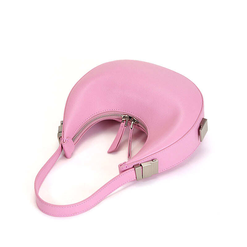 Female crescent bag leather round fresh underarm bag
