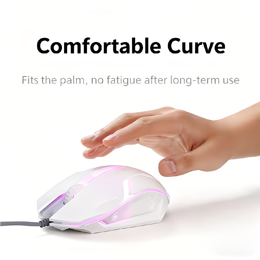 Wired RGB gaming mouse with mechanical click sensation, USB computer mouse, suitable for PC, laptop, desktop computers