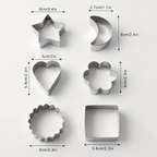 6-piece geometric cookie cutter set, stainless steel pastry molds