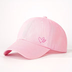 Printed Sequin Double-Heart Baseball Cap
