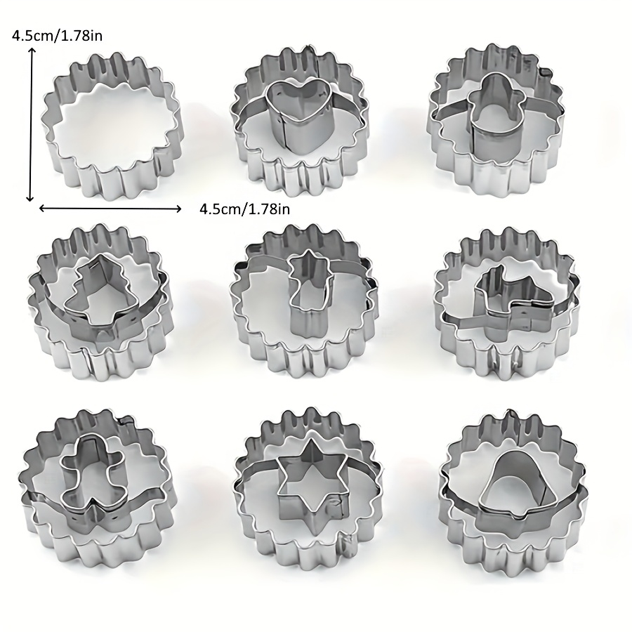 9-piece stainless steel Christmas flower cookie cutter set