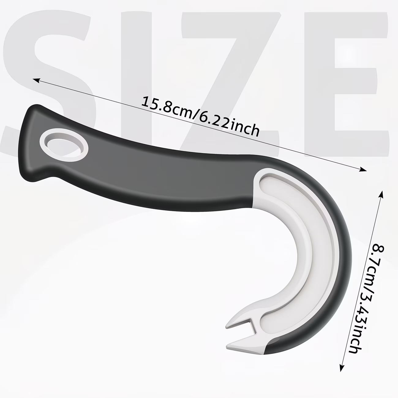 Easy to grip hook can opener - durable plastic