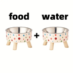 Cat bowl, stainless steel riser feeder with non-slip base, 13.5 oz cat water bowl