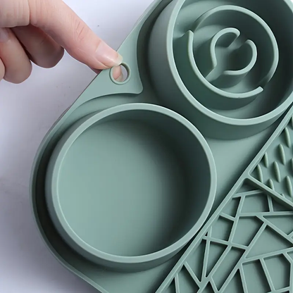 1 silicone slow-feeder for pet cats, multi-functional cat feeding mat